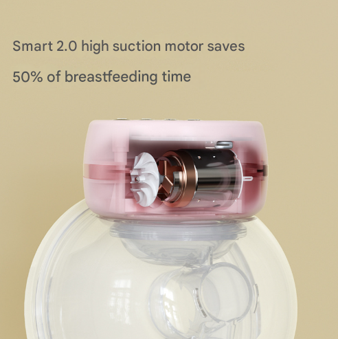 Pink Hands-Free Wearable Electric Breast Pump - Portable, Quiet & Rechargeable with LED Display V888-ELOSUNG36106