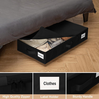 1 piece Black Size S Collapsible Underbed Storage Organizer with Wheels - Fabric Bin with Dustproof Lid V888-ELOSUNG36113