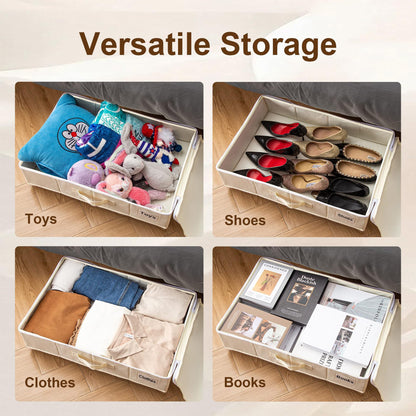 1 piece Black Size L Collapsible Underbed Storage Organizer with Wheels - Fabric Bin with Dustproof Lid V888-ELOSUNG36114