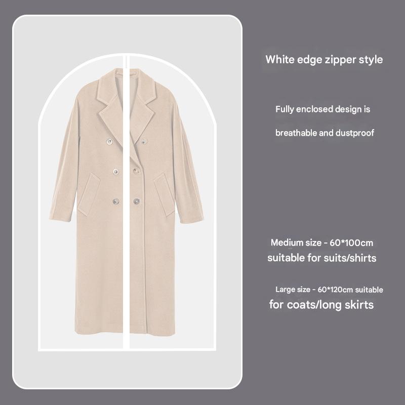 White Edge 10-Pack Hanging Garment Bags for Closet Storage - Translucent Dust-Proof Suit Covers, Washable & V888-ELOSUNG36115
