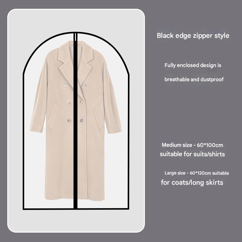 Black Edge 10-Pack Hanging Garment Bags for Closet Storage - Translucent Dust-Proof Suit Covers, Washable & V888-ELOSUNG36116