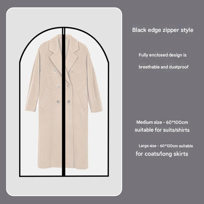 Black Edge 10-Pack Hanging Garment Bags for Closet Storage - Translucent Dust-Proof Suit Covers, Washable & V888-ELOSUNG36116