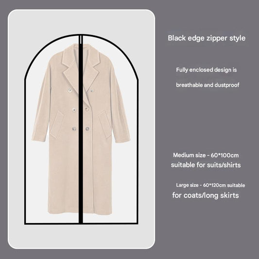 Black Edge 10-Pack Hanging Garment Bags for Closet Storage - Translucent Dust-Proof Suit Covers, Washable & V888-ELOSUNG36116