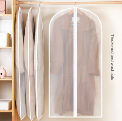 Black Edge 10-Pack Hanging Garment Bags for Closet Storage - Translucent Dust-Proof Suit Covers, Washable & V888-ELOSUNG36116