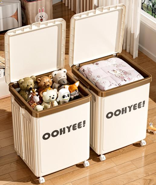 Light Green Large Foldable Storage Box with Lid and Wheels - Heavy Duty Collapsible Toy Organizer Bin V888-ELOSUNG36119
