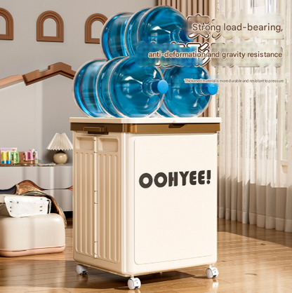 Light Green Large Foldable Storage Box with Lid and Wheels - Heavy Duty Collapsible Toy Organizer Bin V888-ELOSUNG36119