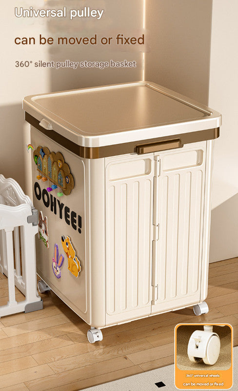 Light Green Large Foldable Storage Box with Lid and Wheels - Heavy Duty Collapsible Toy Organizer Bin V888-ELOSUNG36119