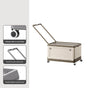 Size L Brown Collapsible Storage Box with Wheels and Telescopic Handle - Stackable Folding Crate for Car & V888-ELOSUNG36122