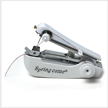 2 Pcs White Portable Mini Handheld Sewing Machine - Manual Stitching Tool for Quick Fabric Repairs V888-ELOSUNG36124