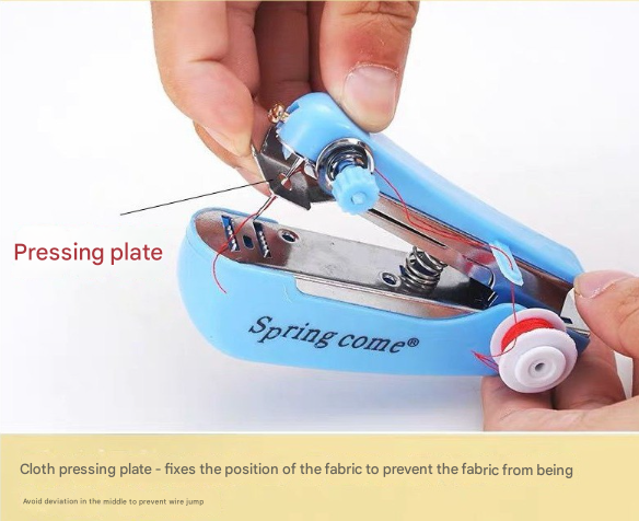 2 Pcs White Portable Mini Handheld Sewing Machine - Manual Stitching Tool for Quick Fabric Repairs V888-ELOSUNG36124