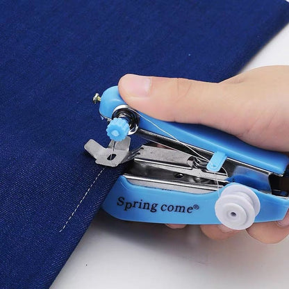 2 Pcs Red Portable Mini Handheld Sewing Machine - Manual Stitching Tool for Quick Fabric Repairs V888-ELOSUNG36126
