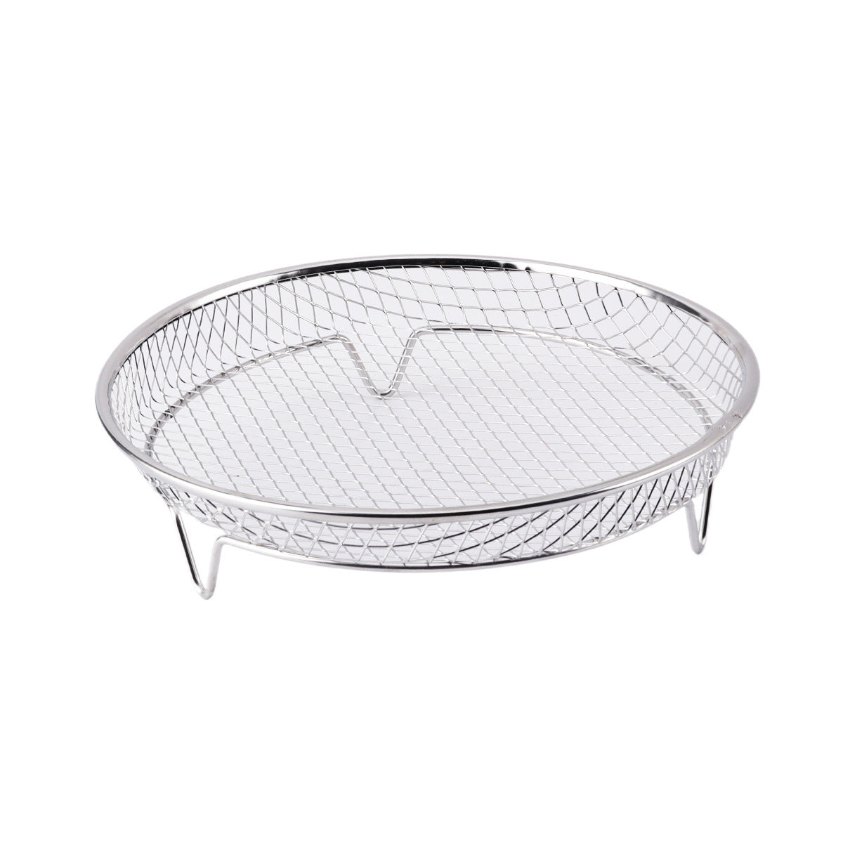 Silver 3-Pack Stackable Air fryer Racks - Food Grade Stainless Steel Multi-Layer Dehydrator & Crisper Tray V888-ELOSUNG36138