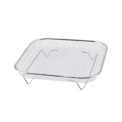 Silver 3-Pack Stackable Air fryer Racks - Food Grade Stainless Steel Multi-Layer Dehydrator & Crisper Tray V888-ELOSUNG36139