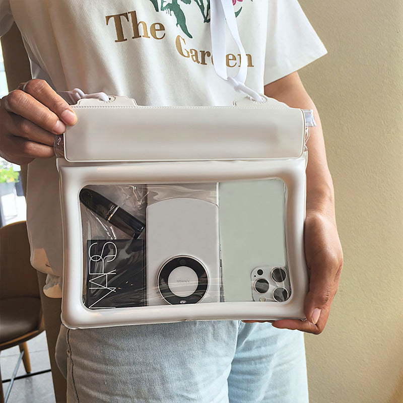 2 Pcs White Cute Floating Waterproof Pouch - Touch-Sensitive Screen & Adjustable Strap V888-ELOSUNG36142