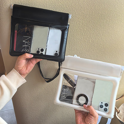 2 Pcs White Flower Pattern On Light Green background Cute Floating Waterproof Pouch - Touch-Sensitive Screen V888-ELOSUNG36145