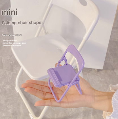 Color Mixing Adorable Mini Folding Chair Phone Stand - 4 Pack Cute Desktop Holder for Hands-Free Viewing V888-ELOSUNG36159