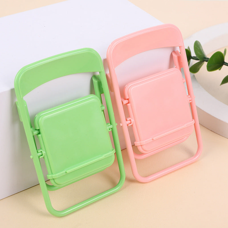 Color Mixing Adorable Mini Folding Chair Phone Stand - 4 Pack Cute Desktop Holder for Hands-Free Viewing V888-ELOSUNG36159