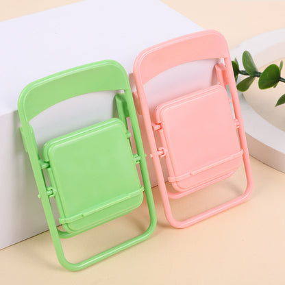 Color Mixing Adorable Mini Folding Chair Phone Stand - 4 Pack Cute Desktop Holder for Hands-Free Viewing V888-ELOSUNG36159