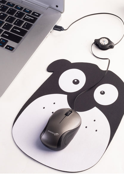 Grey and Black Portable Mini USB-C Mouse with Retractable Cable - Silent Click Travel Mouse for Laptop, V888-ELOSUNG36160