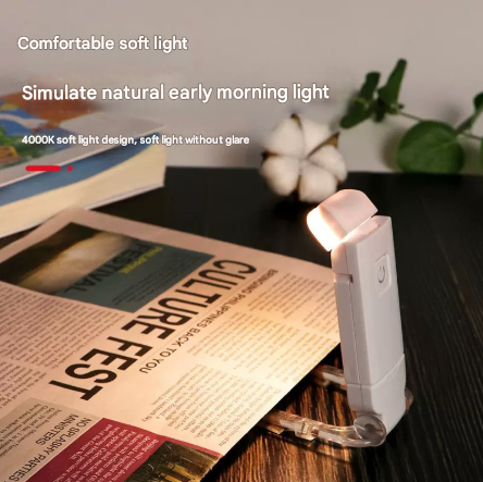 2 Pcs Pink USB Rechargeable Clip-on LED Book Light - 3 Color Modes & Dimmable Brightness for Eye-Caring V888-ELOSUNG36165