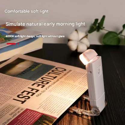 2 Pcs Blue USB Rechargeable Clip-on LED Book Light - 3 Color Modes & Dimmable Brightness for Eye-Caring V888-ELOSUNG36168