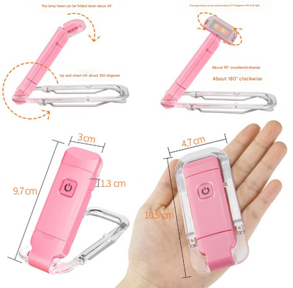 2 Pcs Blue USB Rechargeable Clip-on LED Book Light - 3 Color Modes & Dimmable Brightness for Eye-Caring V888-ELOSUNG36168