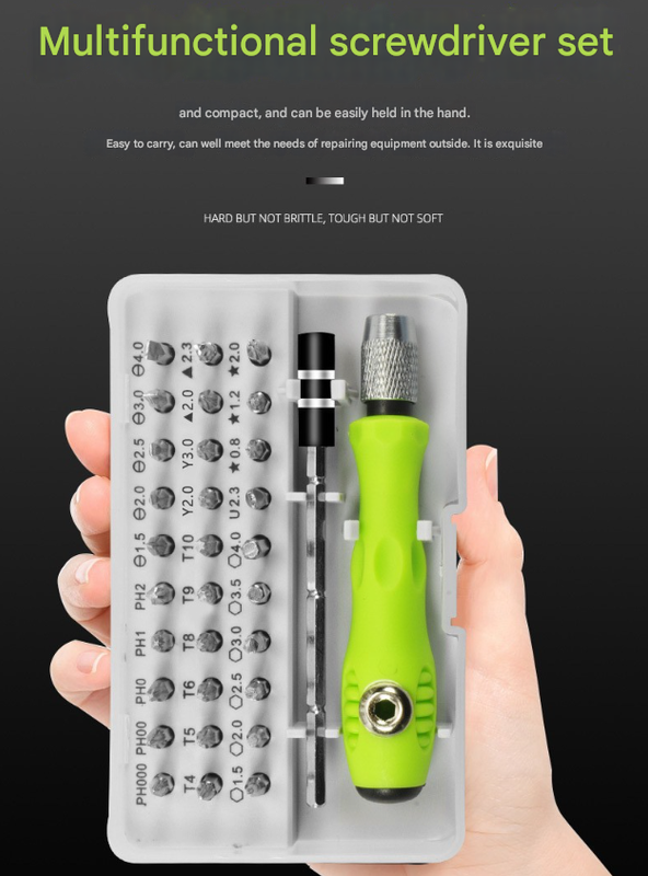 Green 32-in-1 Precision Screwdriver Set - Magnetic Repair Tool Kit for Electronics, Phone & PC V888-ELOSUNG36177