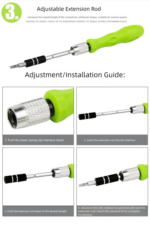 Green 32-in-1 Precision Screwdriver Set - Magnetic Repair Tool Kit for Electronics, Phone & PC V888-ELOSUNG36177