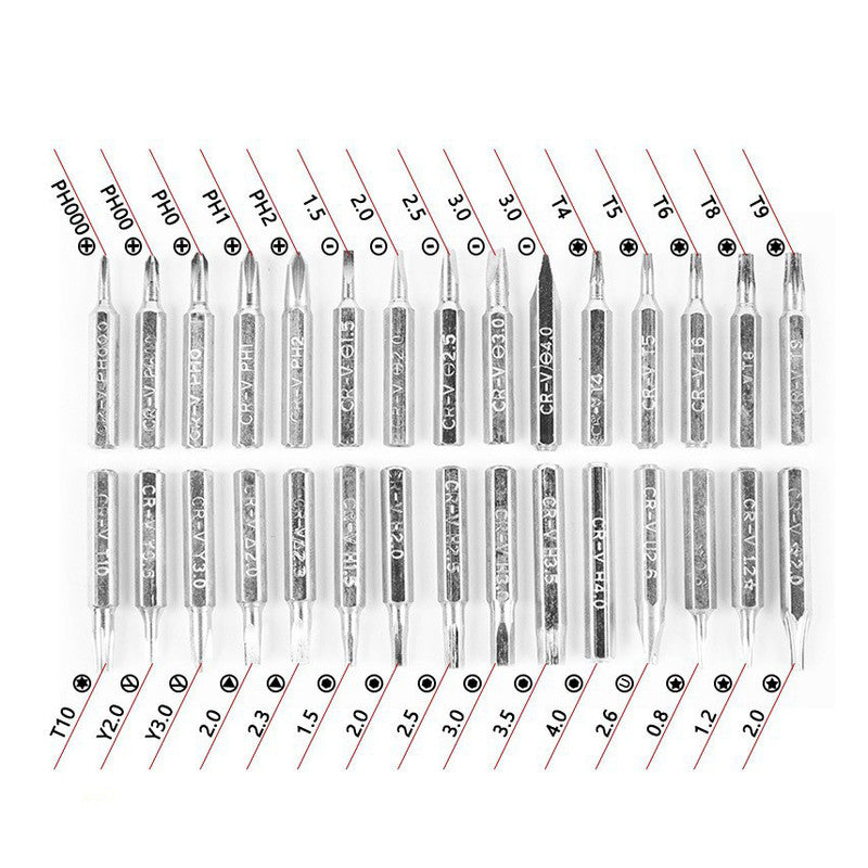 Green 32-in-1 Precision Screwdriver Set - Magnetic Repair Tool Kit for Electronics, Phone & PC V888-ELOSUNG36177