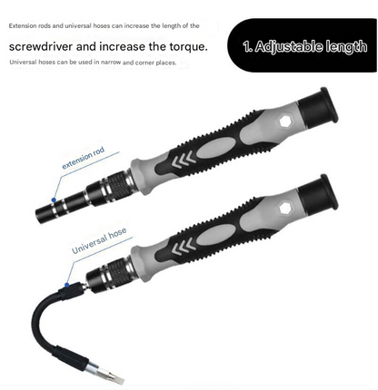 Grey Professional 115-in-1 Precision Screwdriver Set - Magnetic Repair Tool Kit for PC, Laptop, Phone & V888-ELOSUNG36178