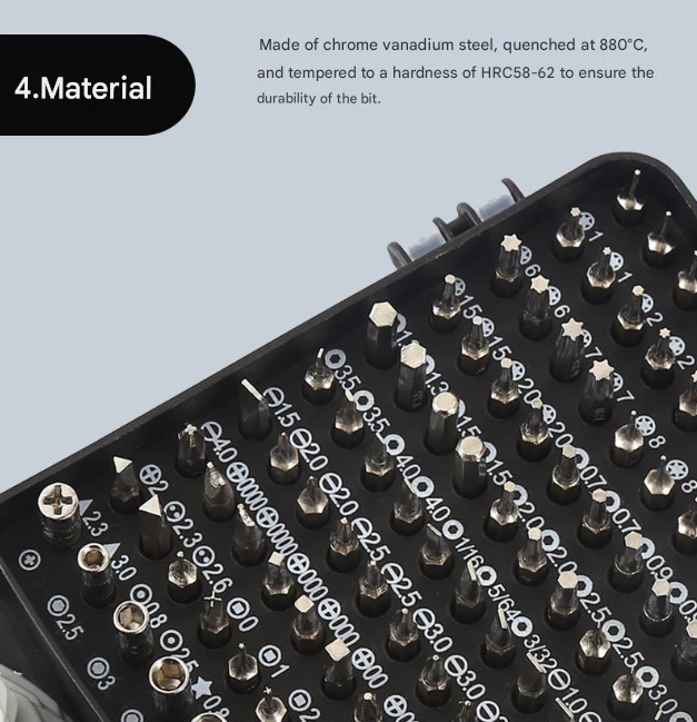 Grey Professional 115-in-1 Precision Screwdriver Set - Magnetic Repair Tool Kit for PC, Laptop, Phone & V888-ELOSUNG36178