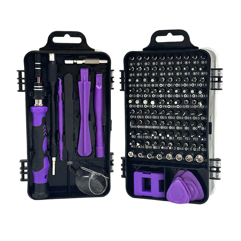 Purple and Black Professional 115-in-1 Precision Screwdriver Set - Magnetic Repair Tool Kit for PC, Laptop, V888-ELOSUNG36181