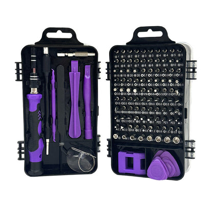 Purple and Black Professional 115-in-1 Precision Screwdriver Set - Magnetic Repair Tool Kit for PC, Laptop, V888-ELOSUNG36181