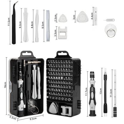 Purple and Black Professional 115-in-1 Precision Screwdriver Set - Magnetic Repair Tool Kit for PC, Laptop, V888-ELOSUNG36181