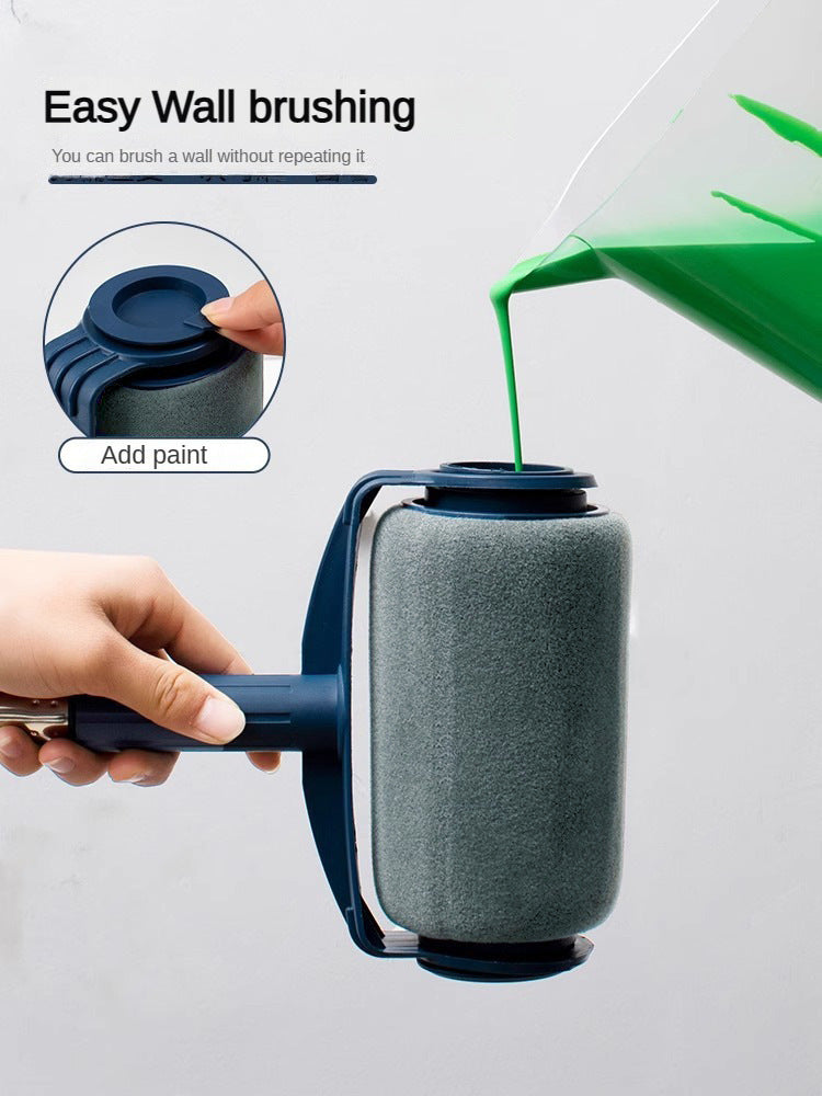 Dark Blue and Grey Pro Refillable Paint Roller Set with Extension Pole - No-Drip Easy Fill Wall Painting Tool V888-ELOSUNG36184
