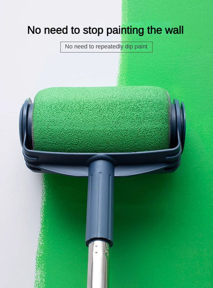 Dark Blue and Grey Pro Refillable Paint Roller Set with Extension Pole - No-Drip Easy Fill Wall Painting Tool V888-ELOSUNG36184