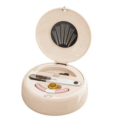 Beige Modern Compact Sewing Kit Organizer - All-in-One with Magnetic Needle Case V888-ELOSUNG36189
