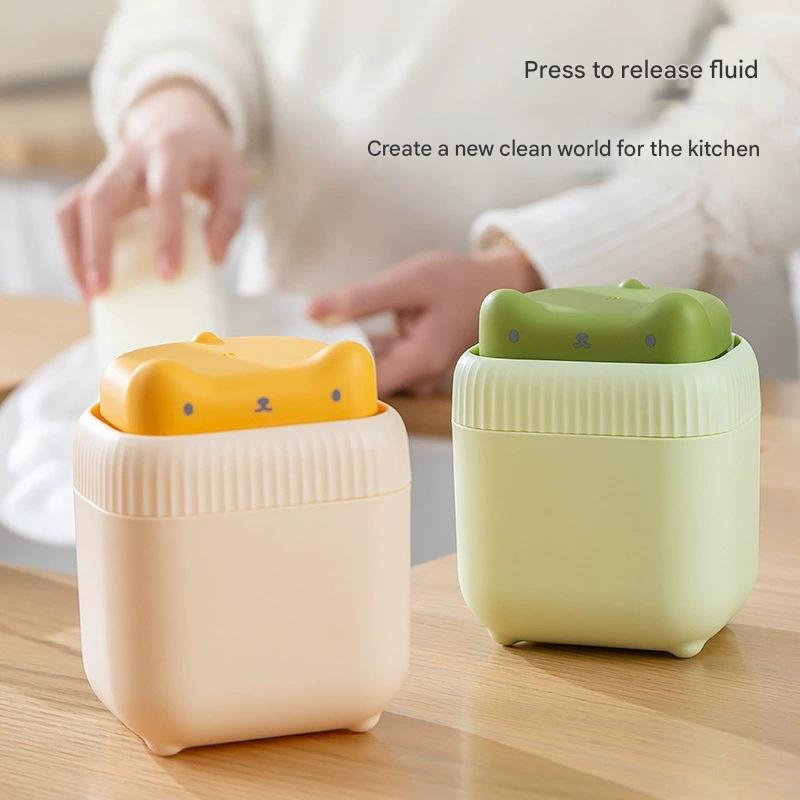 2 Pcs ( Green + Yellow ) Cute Cat Press-to-Dispense Soap Pump & Sponge Caddy for Kitchen Sink V888-ELOSUNG36193