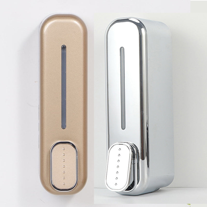 2 Pcs (Gold + Silver) Modern Wall-Mounted Press Soap Dispenser - 300ml Refillable Pump for Bathroom & Kitchen V888-ELOSUNG36198
