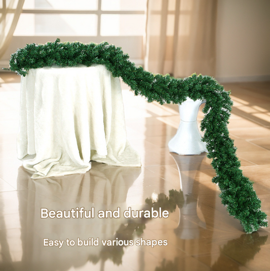 Classic Green Lush Artificial Christmas Garland - 2.7m Green Pine Vine with 280 Tips for Holiday Decor V888-ELOSUNG36208