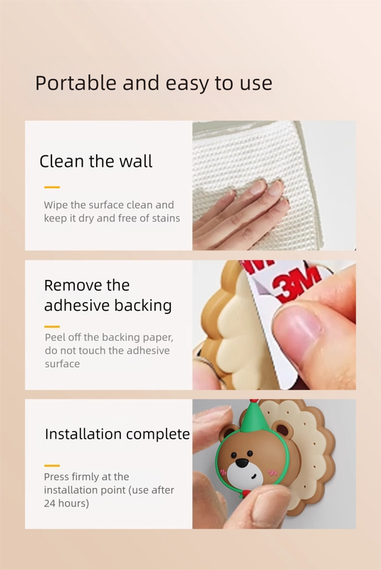 4 Pcs Yellow Adorable Bear Wall Protector - Multi-Use Self-Adhesive Door Stopper Bumper V888-ELOSUNG36217