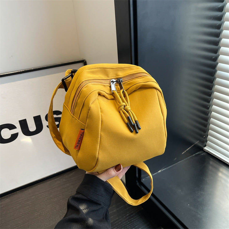 Yellow Lightweight Canvas Crossbody Bag - Minimalist Casual Shoulder Satchel with Adjustable Strap V888-ELOSUNG36221