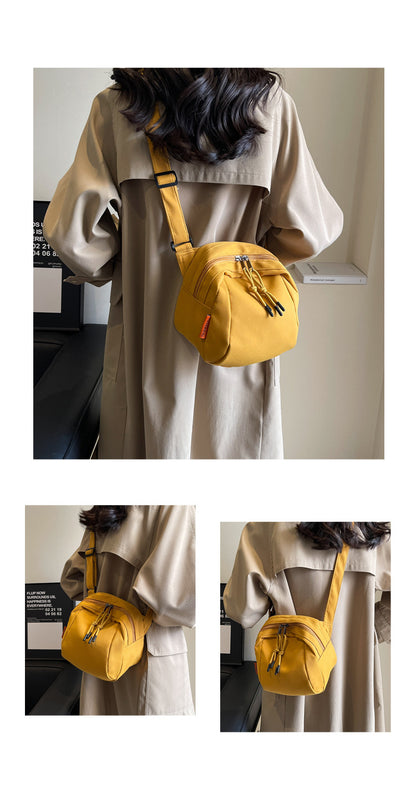 Yellow Lightweight Canvas Crossbody Bag - Minimalist Casual Shoulder Satchel with Adjustable Strap V888-ELOSUNG36221