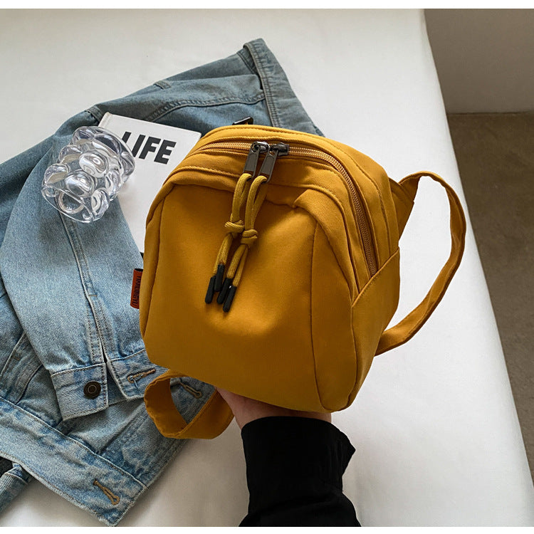 Yellow Lightweight Canvas Crossbody Bag - Minimalist Casual Shoulder Satchel with Adjustable Strap V888-ELOSUNG36221