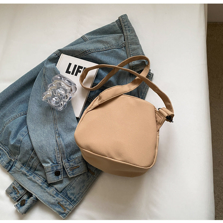 Khaki Lightweight Canvas Crossbody Bag - Minimalist Casual Shoulder Satchel with Adjustable Strap V888-ELOSUNG36222