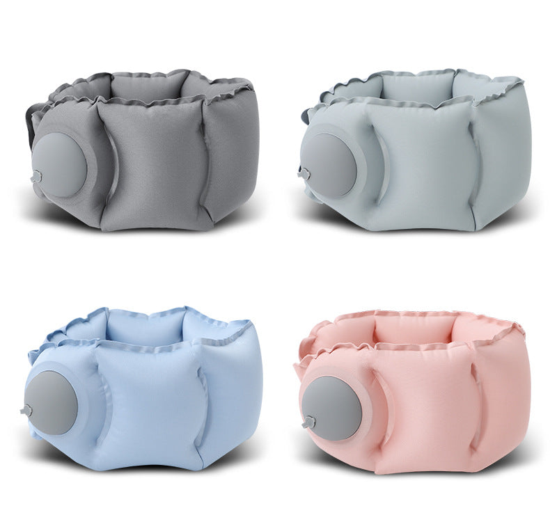 Dark Grey Press-Pump Inflatable Travel Pillow - Ultra-Lightweight Ergonomic 360 degrees Neck Support V888-ELOSUNG36250