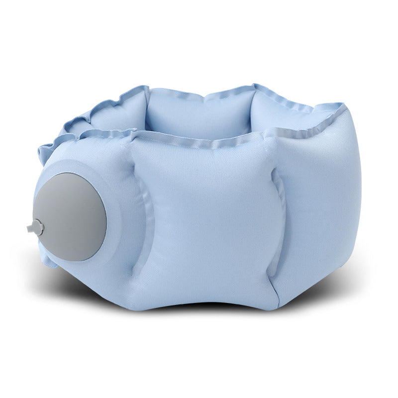 Blue Press-Pump Inflatable Travel Pillow - Ultra-Lightweight Ergonomic 360 degrees Neck Support V888-ELOSUNG36251