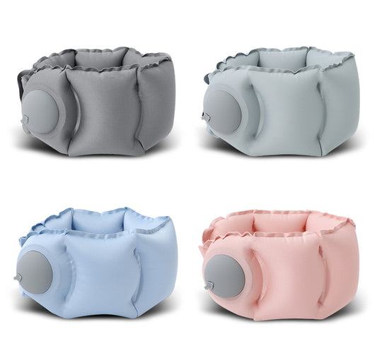 Blue Press-Pump Inflatable Travel Pillow - Ultra-Lightweight Ergonomic 360 degrees Neck Support V888-ELOSUNG36251