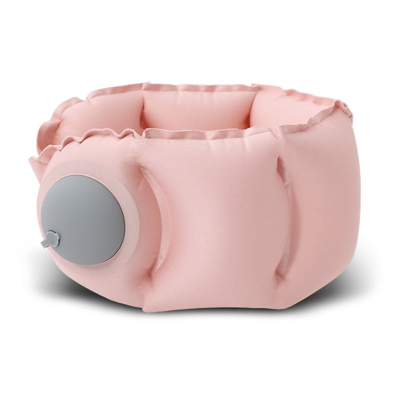 Pink Press-Pump Inflatable Travel Pillow - Ultra-Lightweight Ergonomic 360 degrees Neck Support V888-ELOSUNG36252