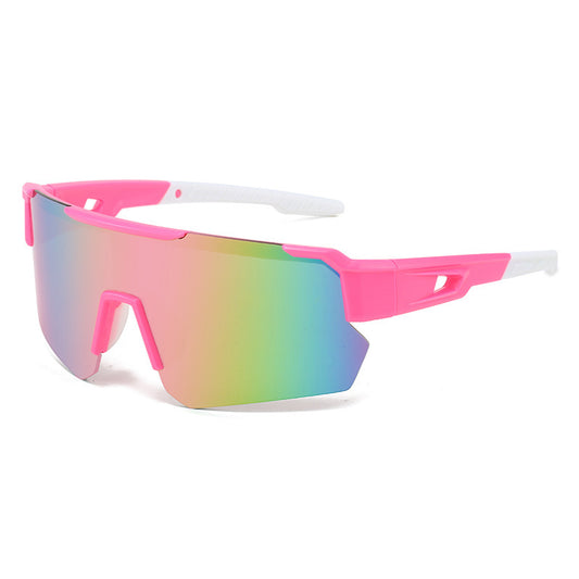 Pink Temples and Colorful Lenses Unisex Sport Cycling Sunglasses - Lightweight Wraparound Eyewear for Running V888-ELOSUNG36255